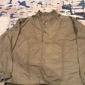 Unisex Olive Green Quarter Button Jacket